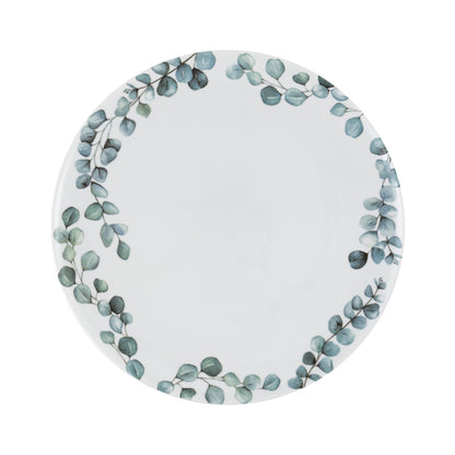 Piatto portata tondo Sempreverde in porcellana decorata unisce l’eleganza della satin porcelain alla delicata bellezza della natura. Ø cm 32 x h 1,3. In negozio e online su tuttochic.live 