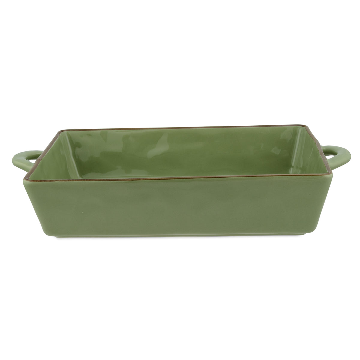 Teglia da forno di colore verde oliva della linea Concerto. Linea CONCERTO Materiale: Stoneware Dimensioni: 30 x 22 cm. In negozio e online su tuttochic.live