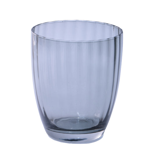 set di 6 bicchieri di colore blu trasparente. Capacità: 310 ml - Dimensioni: cm 8,5 x 10,5 h Lavabile in lavastoviglie. In negozio e online su tuttochic.live 