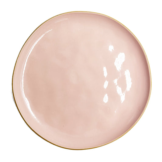 Piatto frutta di colore rosa cipria della linea Concerto. Materiale: Stoneware Dimensioni: Ø 20 cm Lavabile in lavastoviglie. In negozio e online su tuttochic.live