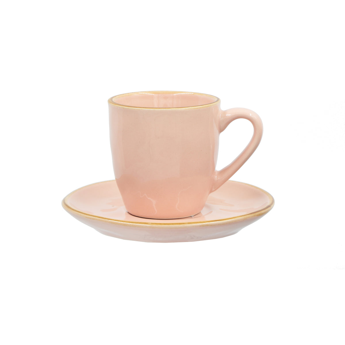 Tazzina caffè con piattino di colore rosa cipria della linea Concerto. Capacità: 90 cc Lavabile in lavastoviglie. In negozio e online su tuttochic.live