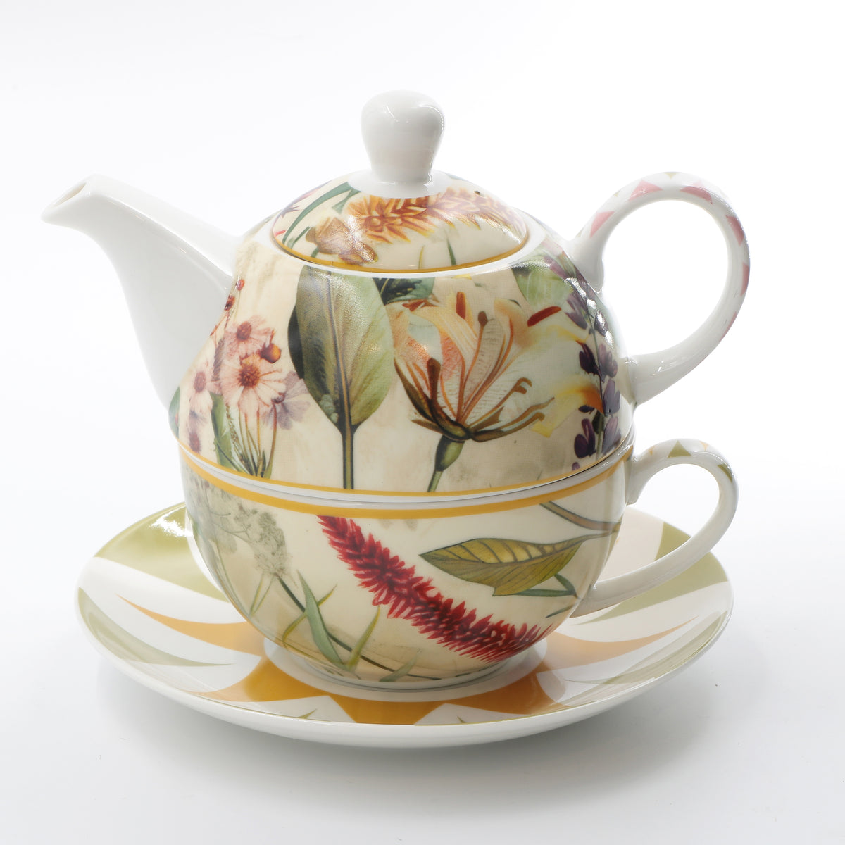 Tazza da tè con teiera superiore in porcellana decorata. Mirabilia, una collezione dal tocco contemporaneo. In negozio e online su tuttochic.live
