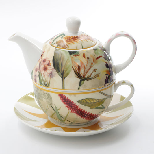 Tazza da tè con teiera superiore in porcellana decorata. Mirabilia, una collezione dal tocco contemporaneo. In negozio e online su tuttochic.live