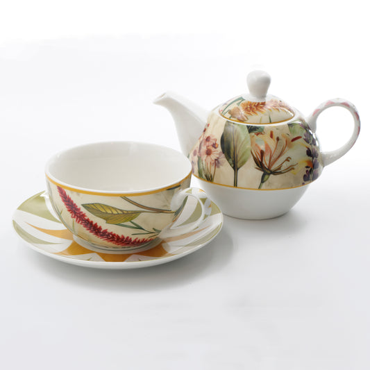 Tazza da tè con teiera superiore in porcellana decorata. Mirabilia, una collezione dal tocco contemporaneo. In negozio e online su tuttochic.live