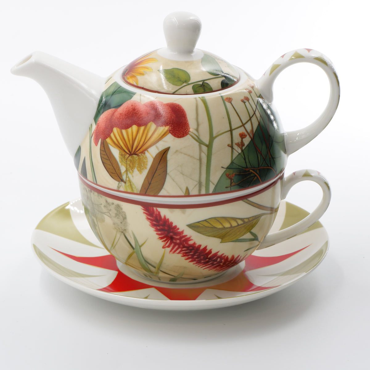 Tazza da tè con teiera superiore in porcellana decorata. Mirabilia, una collezione dal tocco contemporaneo. In negozio e online su tuttochic.live