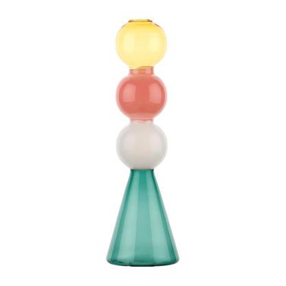 Vaso monofiore in vetro borosilicato. Più che vasi, sembrano piccole sculture in vetro dal design originale e contemporaneo, che regalano a ogni stanza personalità e luce. Alchimia è un omaggio retrò agli alambicchi. Dimensioni: cm Ø 9.5 x 33 h. In negozio e online su tuttochic.live