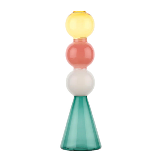 Vaso monofiore in vetro borosilicato. Più che vasi, sembrano piccole sculture in vetro dal design originale e contemporaneo, che regalano a ogni stanza personalità e luce. Alchimia è un omaggio retrò agli alambicchi. Dimensioni: cm Ø 9.5 x 33 h. In negozio e online su tuttochic.live