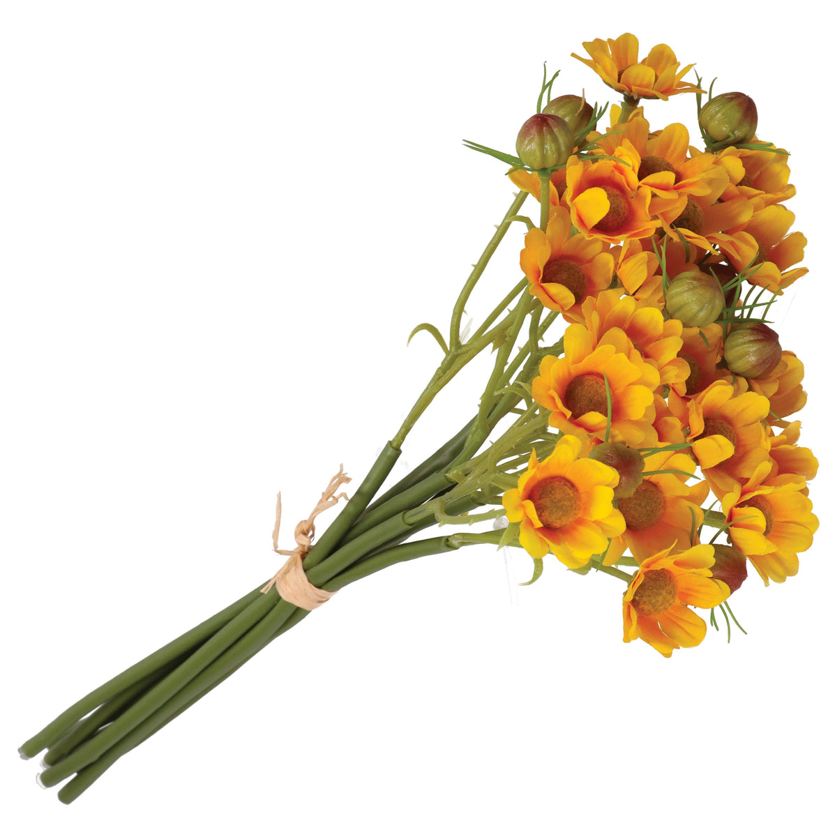 Mazzetto di margherite gialle artificiali, petali in tessuto steli in plastica. Dimensioni: altezza cm 29. In negozio e online su tuttochic.live