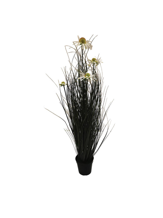 Pianta artificiale in vaso Rudbekia della collezione "Piantala" di Rituali Domestici. Dimensioni: h 91 cm. In negozio e online su tuttochic.live