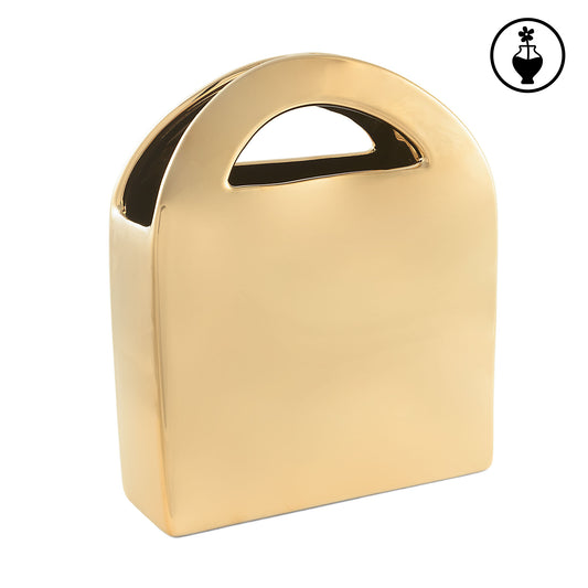 Esclusivo vaso quadrato in gres color oro lucido della collezione "LESTILOSE" di Rituali Domestici. Aggiungi un tocco di lusso alla tua casa con questa raffinata borsa decorativa, ideale per esporre fiori o come pezzo d'arte da solo. Dimensioni: cm 17 x 6 x 20 h. In negozio e online su tuttochic.live