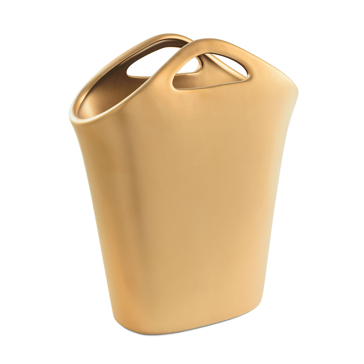 Esibisci il tuo gusto raffinato con il Vaso Borsa color oro opaco della collezione "LEGRAZIOSE" di Rituali Domestici . Realizzato in gres, questo vaso portafiori aggiunge un tocco di eleganza a qualsiasi ambiente. Dimensioni: cm 19 x 8.5 x 23 h. In negozio e online su tuttochic.live
