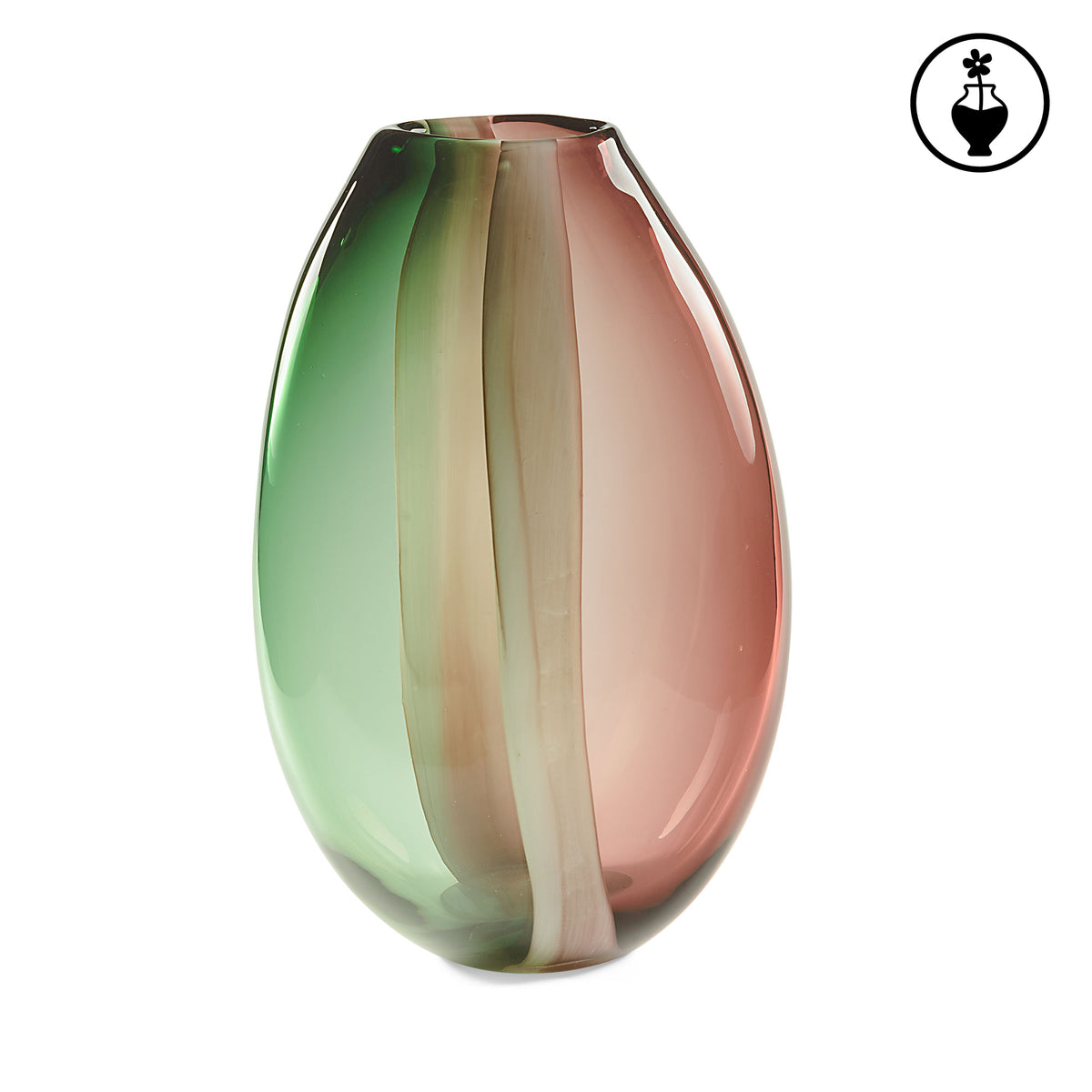 Il Vaso in vetro della collezione "Sullatela" di Rituali Domestici è un'opera d'arte per accogliere i tuoi fiori più preziosi. Realizzato in vetro borosilicato con sfumature rosa, questo vaso è elegante e raffinato. Dimensioni: cm  21 x 13 x 28 h. In negozio e online su tuttochic.live