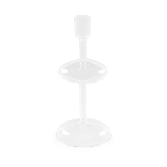 "Soffusi" Portacandela trasparente S è un'elegante creazione artistica di vetro borosilicato soffiato a bocca. Irregolarità e imperfezioni non sono considerati difetti ma caratteristiche tipiche di questa lavorazione. Dimensioni: Ø 10.5 x 23 h cm. In negozio e online su tuttochic.live 
