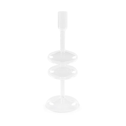 "Soffusi" Portacandela trasparente M è un'elegante creazione artistica di vetro borosilicato soffiato a bocca. Irregolarità e imperfezioni non sono considerati difetti ma caratteristiche tipiche di questa lavorazione. Dimensioni: Ø 10.5 x 29 h cm. In negozio e online su tuttochic.live 