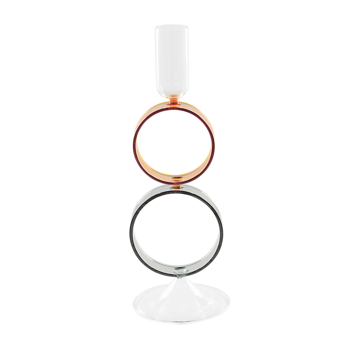 Crea un'atmosfera di classe e raffinatezza nella tua casa con il portacandela della collezione  "Cerchiando" di Rituali Domestici. Realizzato in vetro borosilicato, questo portacandela aggiunge un tocco di eleganza e resistenza al tuo spazio. Dimensioni: Ø 8 x 23.5 h cm. In negozio e online su tuttochic.live 