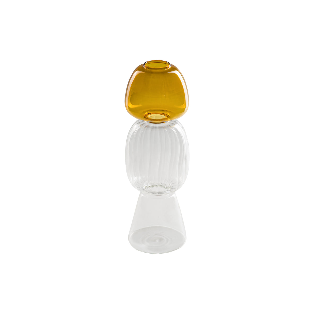 Vaso monofiore L ambra è un elegante e raffinato pezzo di design realizzato in vetro borosilicato.  Dimensioni: Ø 9 x 27 h. In negozio e online su tuttochic.live