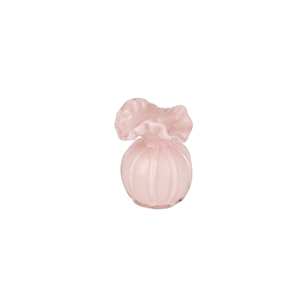 Vaso portafiori in vetro. Dimensioni: cm Ø 8,5x12h - Colore rosa. In negozio e online su tuttochic.live