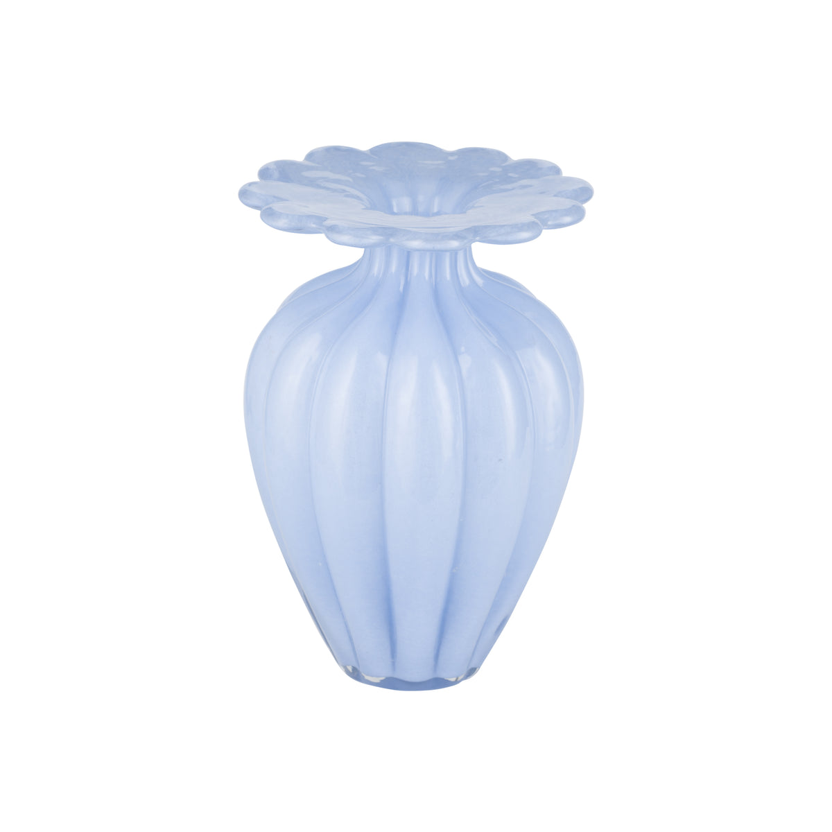 Vaso portafiori in vetro. Dimensioni: cm Ø 16,5x25h - Colore azzurro. In negozio e online su tuttochic.live