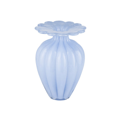 Vaso portafiori in vetro. Dimensioni: cm Ø 16,5x25h - Colore azzurro. In negozio e online su tuttochic.live