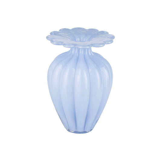 Vaso portafiori in vetro. Dimensioni: cm Ø 16,5x25h - Colore azzurro. In negozio e online su tuttochic.live