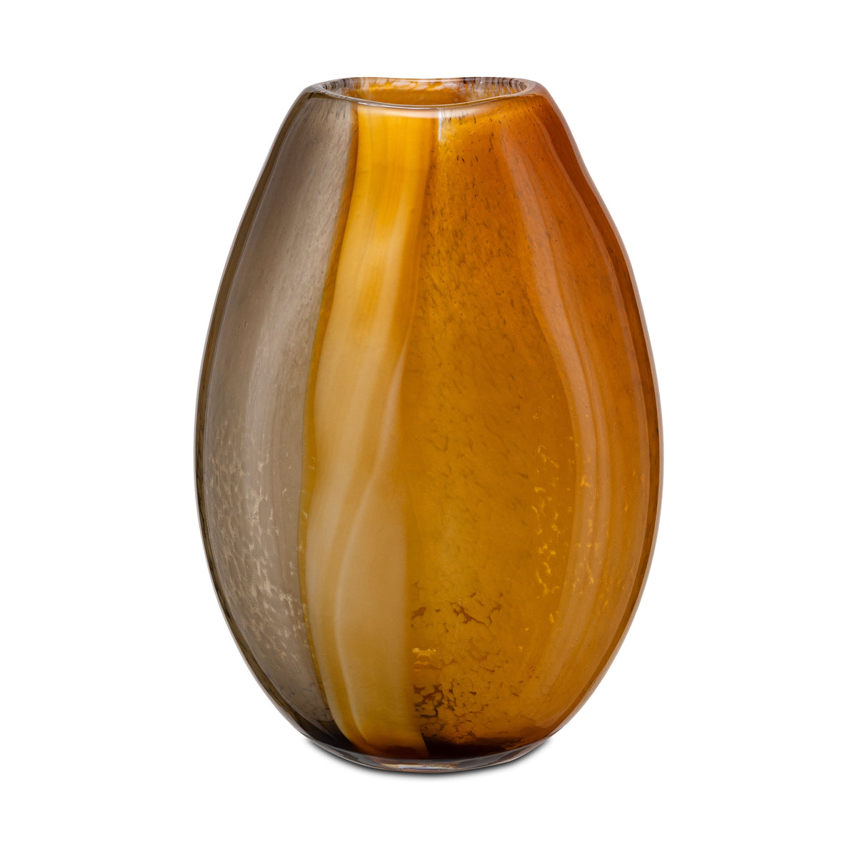 Vaso in vetro artistico Sullatela Ambra e Crema misura media 26cm.