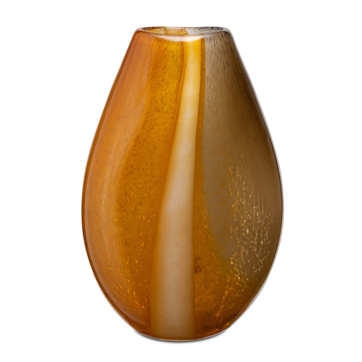 Vaso in vetro artistico collezione Sullatela di Rituali Domestici nei colori Ambra e Crema