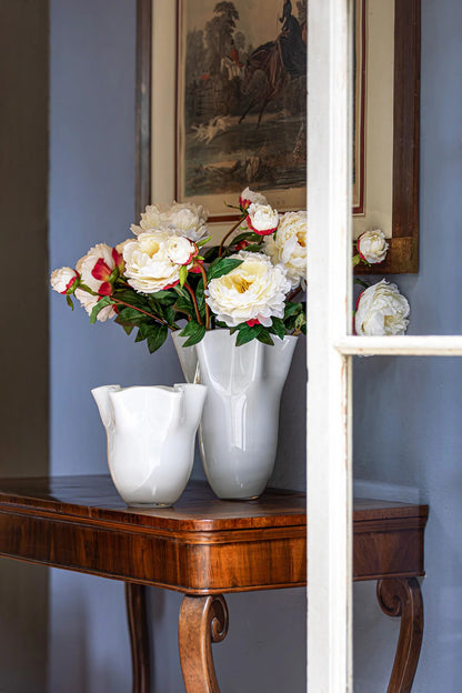 Set coordinato di vasi Tempo bianco misure M e L per arredamento living.