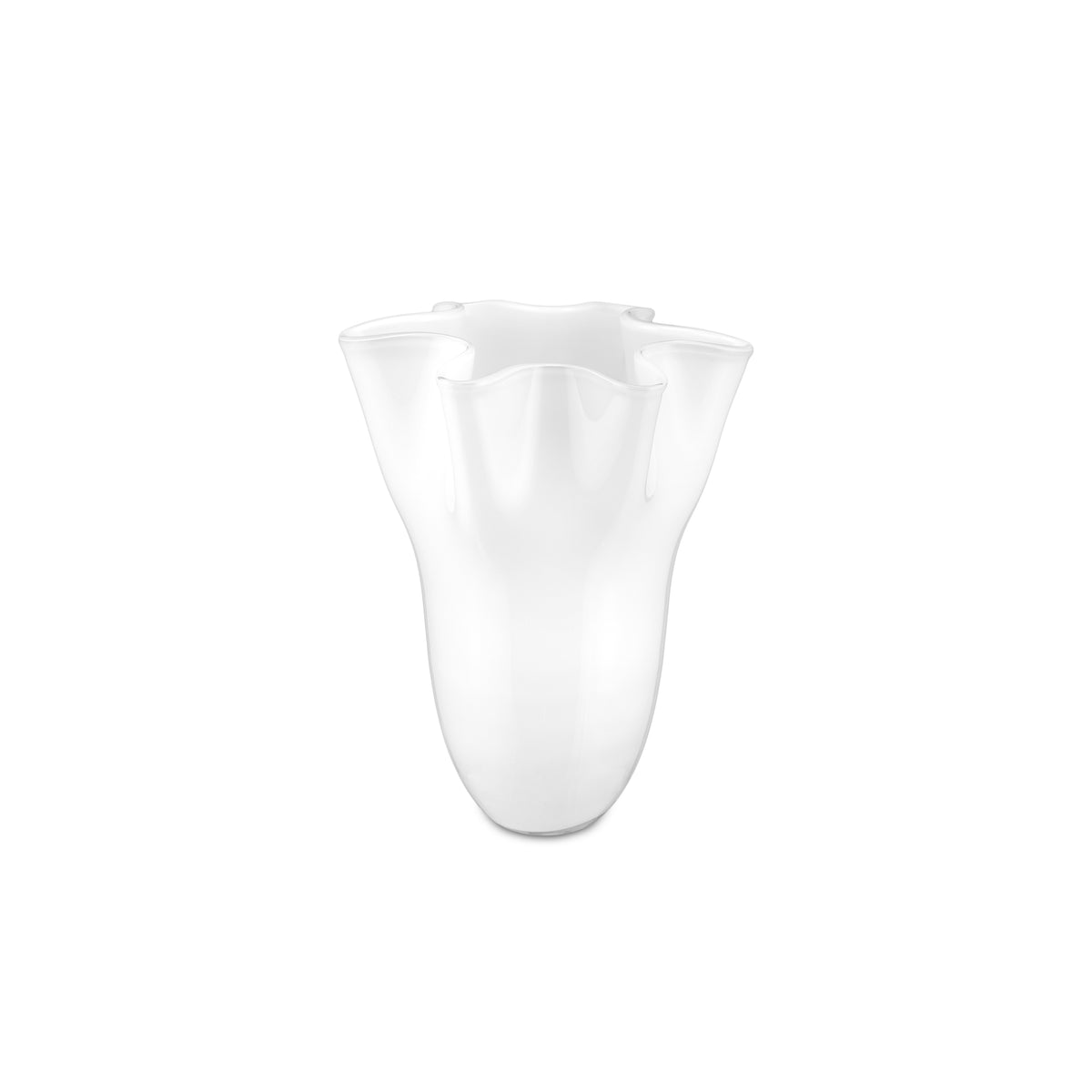 Vaso grande in vetro bianco collezione Tempo di Rituali Domestici, altezza 30cm.