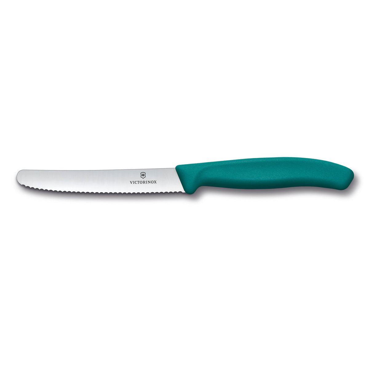 Coltello professionale da tavola e pomodoro Victorinox Swiss Classic con lama in acciaio inossidabile a filo ondulato da 11 cm e manico ergonomico verde, Tutto Chic.