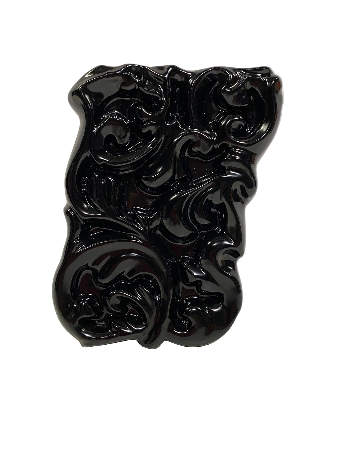 Umidificatore per termosifoni in ceramica nera lucida con decoro ghirigori in rilievo, Made in Italy - tuttochic.live