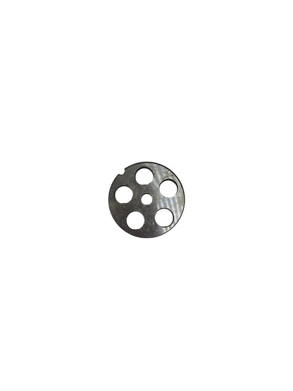Piastra/Trafila in acciaio temperato per tritacarne n° 5 con 5 fori da 14 mm