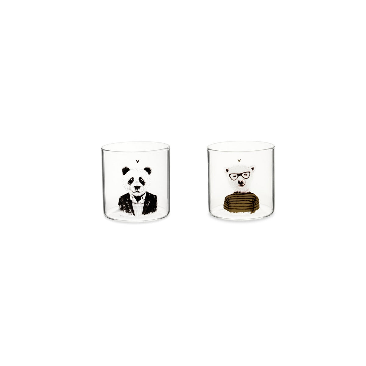 6 Bicchieri in vetro da tavola "My Friend's Home"! Realizzati in resistente vetro borosilicato, Dimensioni: cm 8x8 - Capacità: 300 ml. In negozio e online su tuttochic.live