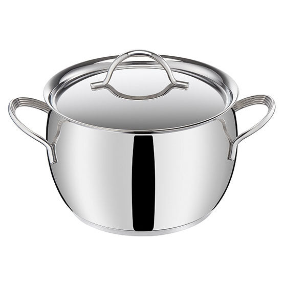Pentola cm 24 con coperchio in acciaio inox 18/10. Dalla forma morbida e bombata, che evoca le tradizionali pentole di terracotta del passato, Armonia è caratterizzata dalla nuova robusta manicatura d'acciaio inossidabile e dai coperchi di nuova concezione. In negozio e online su tuttochic.live