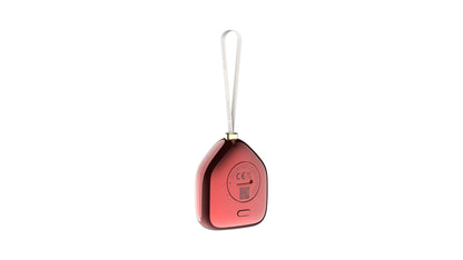 Retro del dispositivo Relaxound Jingle Bells Red Stars con vano batteria e tasto di accensione e regolazione volume