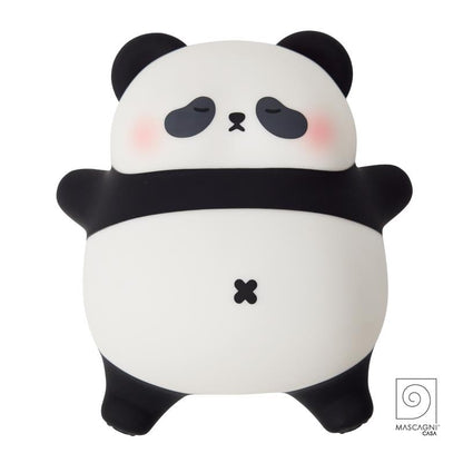 Lampada LED ricaricabile Ronf il Panda, collezione KIND Mascagni Casa, in silicone morbido con funzione respiro e suono, Tutto Chic.