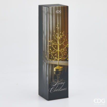 Albero di Natale a LED da tavolo modello Faggio Gold alto 45 cm, versione ricaricabile e cordless disponibile in 3 varianti di colore, di EDG Enzo De Gasperi.