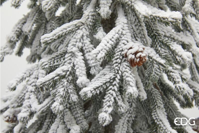 Pino Innevato artificiale h 180 cm Rami in plastica effetto neve Tronco in metallo Base decorata in metallo cm 20x20. In negozio e online su tuttochic.live