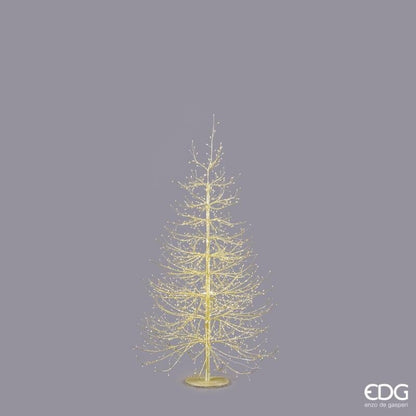 Albero Faggio Rich, alto 150 cm, è realizzato in metallo color oro con una raffinata forma conico-piramidale con 1440 luci LED