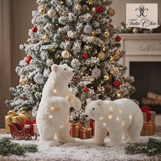 Orso Polare Bianco in Piedi Decorativo Natalizio H 60 cm – EDG Enzo De Gasperi