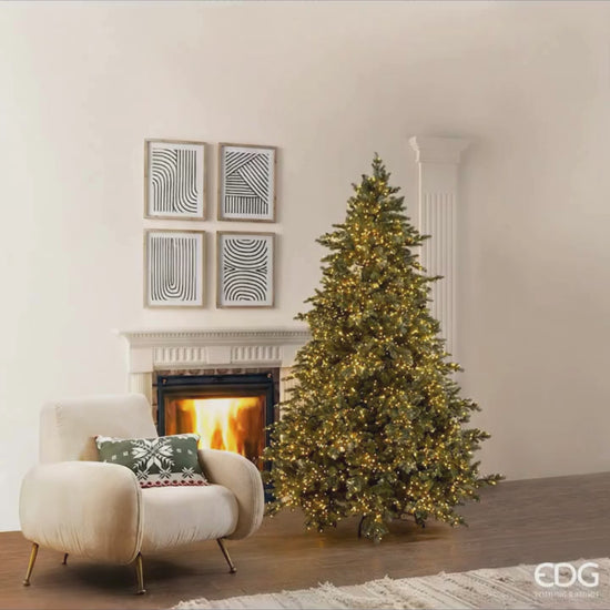 Albero di Natale EDG Pino argentato h 210 cm con 4000 led