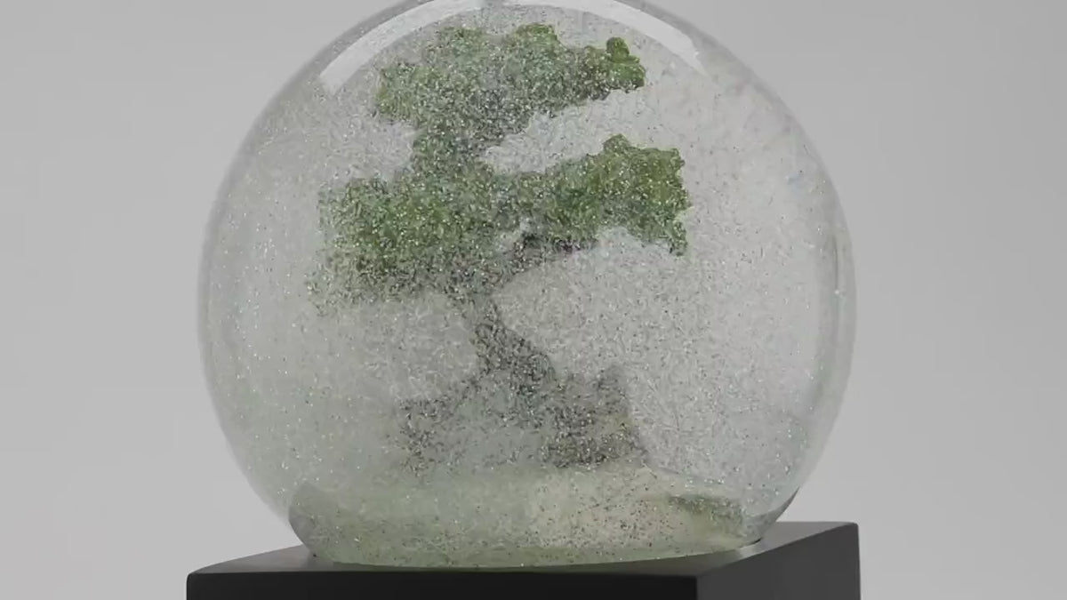 Rilassa la tua mente e regala un tocco di eleganza alla tua casa con questa sfera con neve alla contemplazione silenziosa del Bonsai. Dimensioni: cm 8 x 8 x 12 h. Non sono giocattoli per bambini. In negozio e online su tuttochic.live