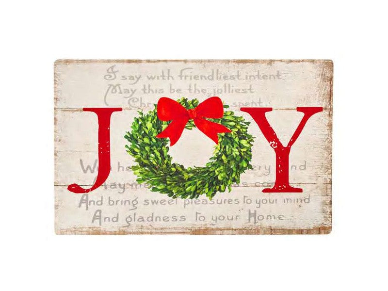 Goditi il Natale con il tappeto Joy della collezione "Rouge" di Nuvole di Stoffa. Realizzato con tessuto pregiato e fondo gommato. Dona comfort e stile alla tua casa durante le festività con questo tappeto esclusivo. Dimensioni: 50 x 80 cm. In negozio e online su tuttochic.live