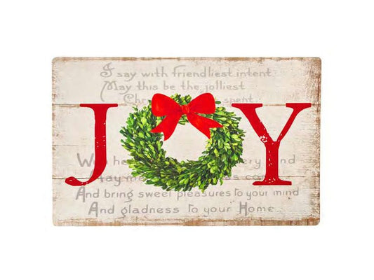 Goditi il Natale con il tappeto Joy della collezione "Rouge" di Nuvole di Stoffa. Realizzato con tessuto pregiato e fondo gommato. Dona comfort e stile alla tua casa durante le festività con questo tappeto esclusivo. Dimensioni: 50 x 80 cm. In negozio e online su tuttochic.live