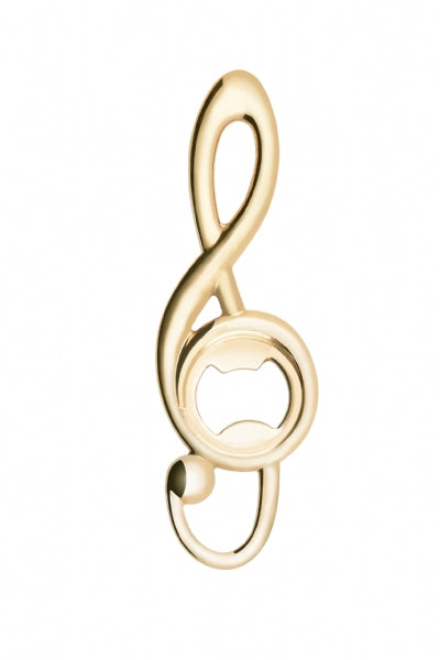 L’apribottiglia Sound, dalla forma a chiave di violino dallo stile raffinato ed elegante. Rappresenta un'idea regalo preziosa per celebrare un momento speciale anche come bomboniera. Realizzato in zama, di colore oro 24k. Dimensioni: 14,5 x 5 x 0,8 cm. Si consiglia di lavare a mano. In negozio e online su tutttochic.it