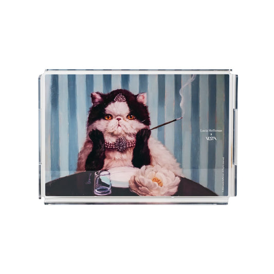 Vassoio in cristallo acrilico con decorazione retrospampata " Breakfast at Tiffany's" Dimensioni: cm 32 x 22 x 3,5 h, spessore 5 mm. In negozio e online su tuttochic.live