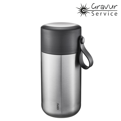 Elegante portapranzo CAREO, compagno perfetto per la pausa pranzo in viaggio. mantiene il cibo caldo per 9 ore e freddo per 12 ore 100% a tenuta stagna, 600 ml  Ø 8,5 cm, H 19,0 cm acciaio inossidabile / plastica / silicone di alta qualità parzialmente lavabile in lavastoviglie. In negozio e online su tuttochic.live