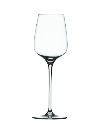 Set di 4 calici vino bianco in vetro cristallino. Dimensioni: mm 79 x 238 h - Capacità: 365 ml Lavabile in lavastoviglie. In negozio e online su tuttochic.live