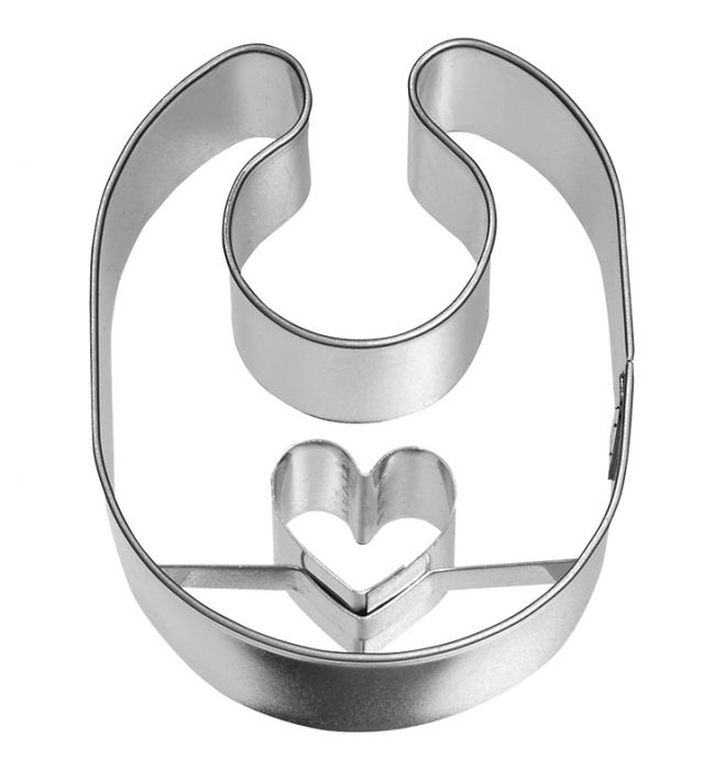 Tagliabiscotti Bavaglino, con goffratura interna, in acciaio inox 6 cm, lavabile in lavastoviglie. Armati per ogni occasione. Che sia una nascita, un battesimo, una cresima o una comunione, con i nostri tagliabiscotti hai un regalo adatto ad ogni occasione. In negozio e online su tuttochic.live 