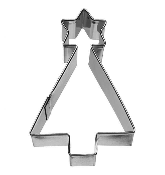 Tagliabiscotti Albero di Natale geometrico, in acciaio inox cm 7,5, lavabile in lavastoviglie. L'albero di Natale decorato in modo diverso. Hai mai decorato il tuo albero di Natale con i tagliabiscotti? No? Attacca un nastro decorativo al tagliabiscotti e appendi le forme all'albero. In negozio e online su tuttochic.live