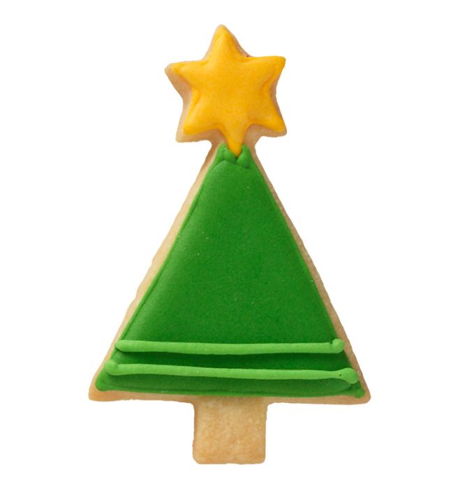 Tagliabiscotti Albero di Natale geometrico, in acciaio inox cm 7,5, lavabile in lavastoviglie. L'albero di Natale decorato in modo diverso. Hai mai decorato il tuo albero di Natale con i tagliabiscotti? No? Attacca un nastro decorativo al tagliabiscotti e appendi le forme all'albero. In negozio e online su tuttochic.live